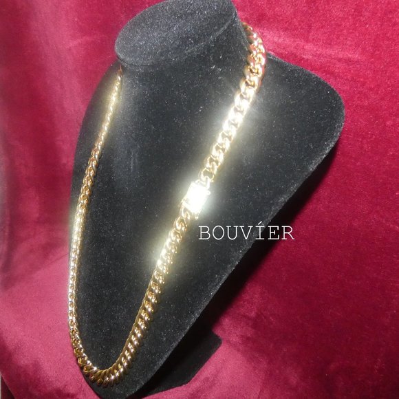 10mm Gold Diamond Clasp Miami Cuban Link Chain - Picture 2 of 3